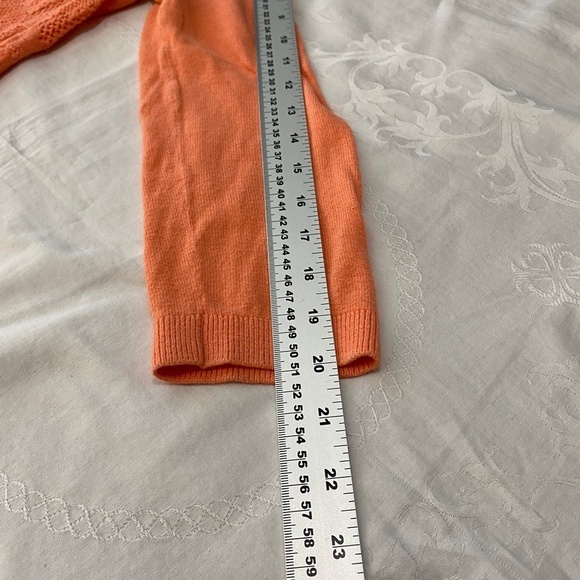 Anthropologie MOTH Women's‎ Peach Open Crochet Long Sleeve Lightweight Sweater S - Picture 9 of 11